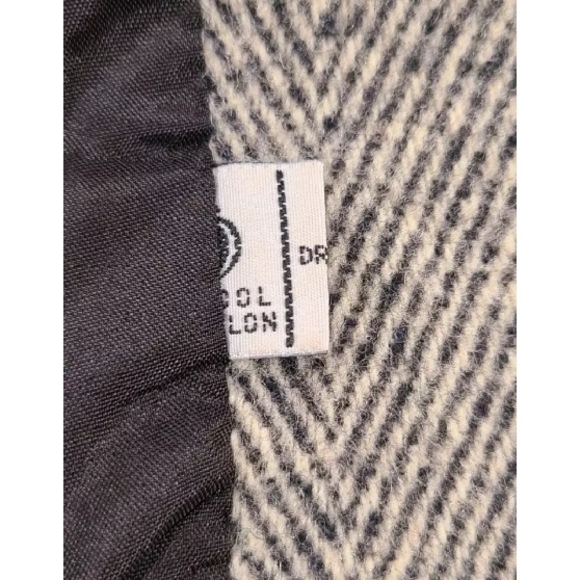 Vintage Noble Fashions Herringbone Jacket Women LG Double Breasted Wool Blend - Picture 9 of 14